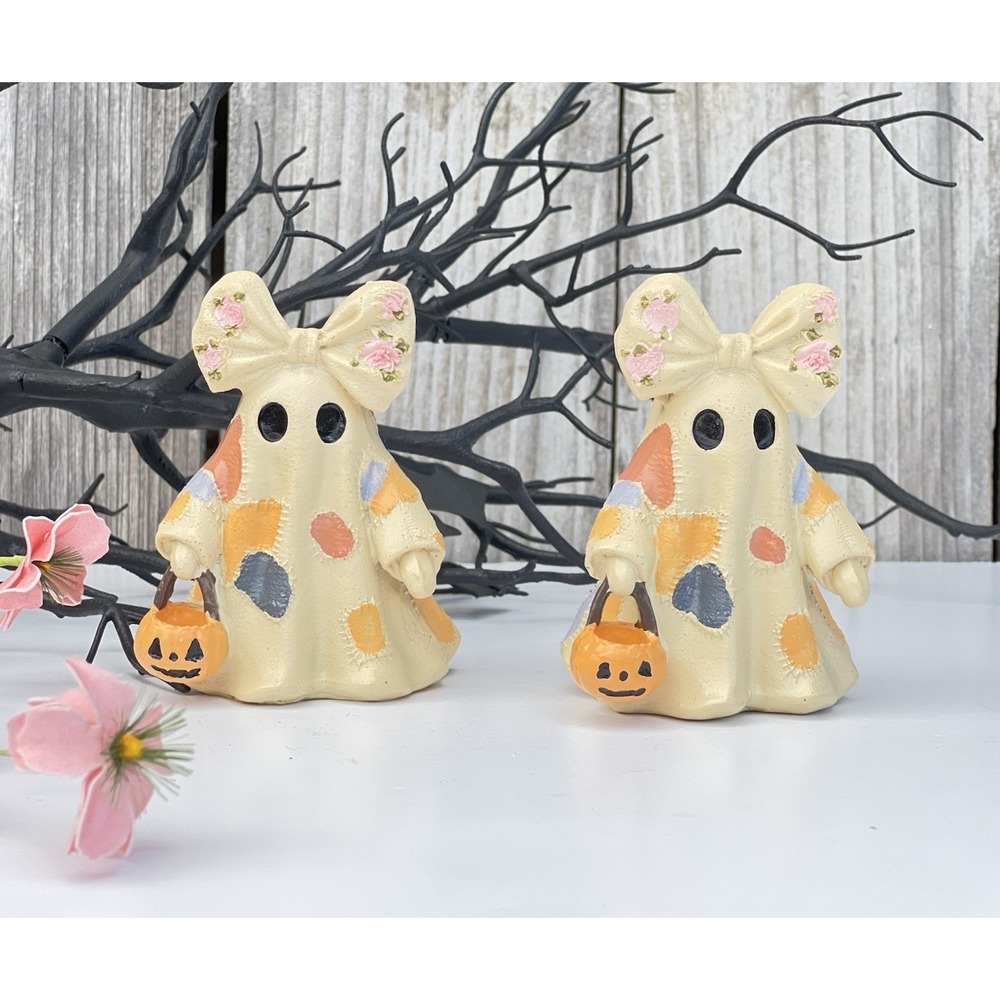 Vintage Halloween Patchwork Ghosts, Halloween Decoration 4 in New (2)